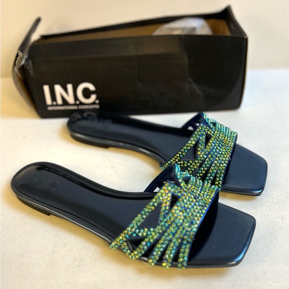 INC International Concepts Shoes - NEW INC International Concepts Tianah Rhinestone Slip-On Slide Sandals / Sz 10